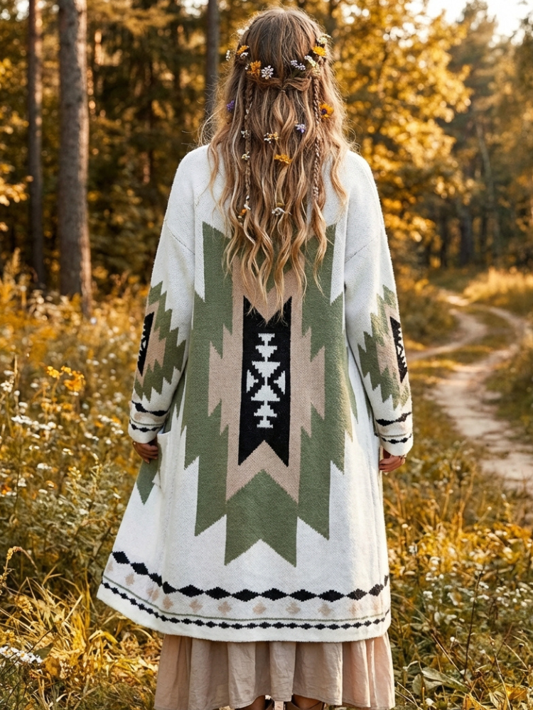 Boho Hippie Long Coat