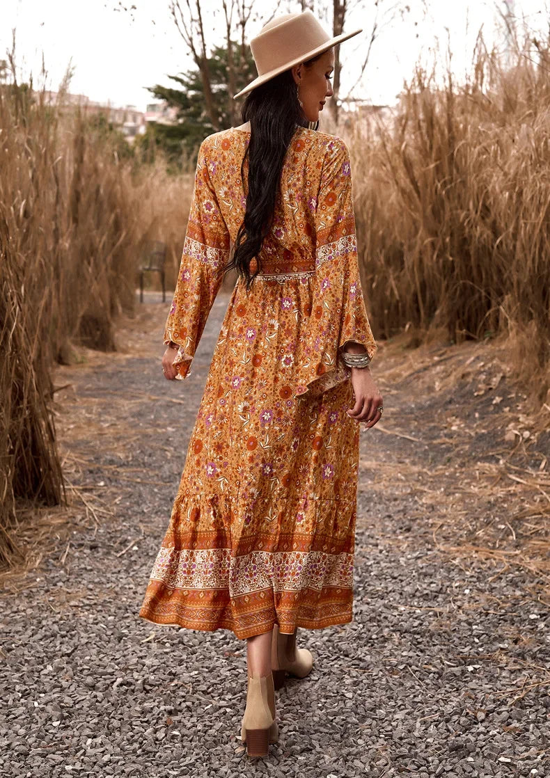 Long Sleeve Boho Maxi Dress Boho Mood