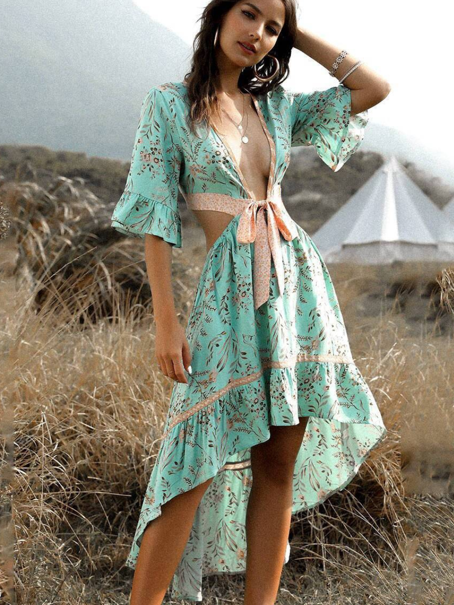 Light Green Boho Dress