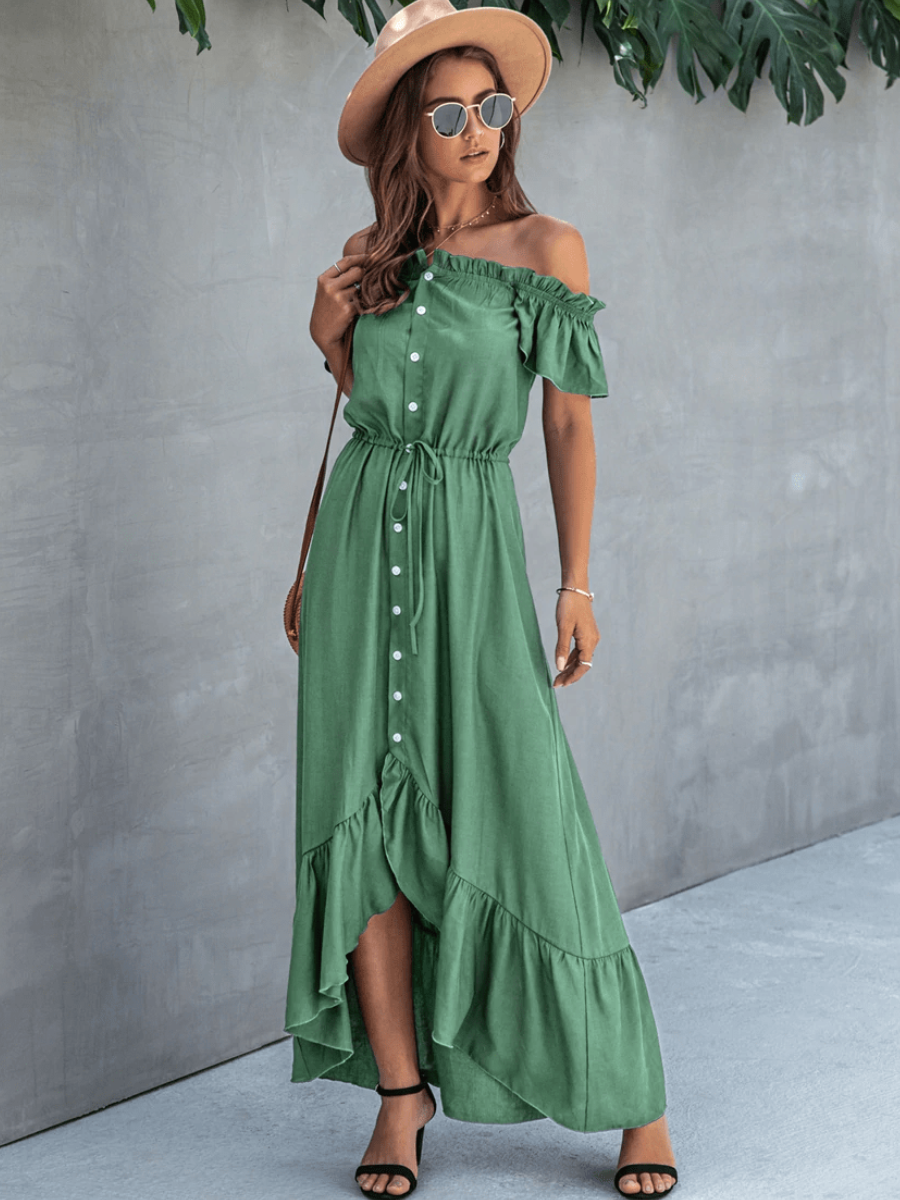 Emerald Green Boho Dress