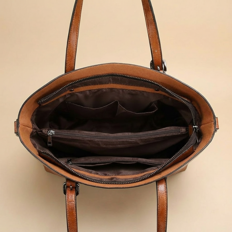 Boho Vintage Leather Tote Bag