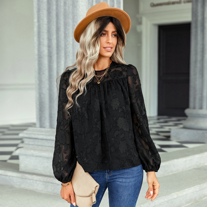 Romantic Blouse Boho Black