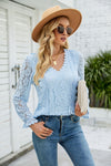 Blouse Lace Boho Blue Light