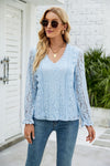 Blouse Lace Boho Blue Light