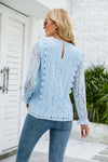 Blouse Lace Boho Blue Light