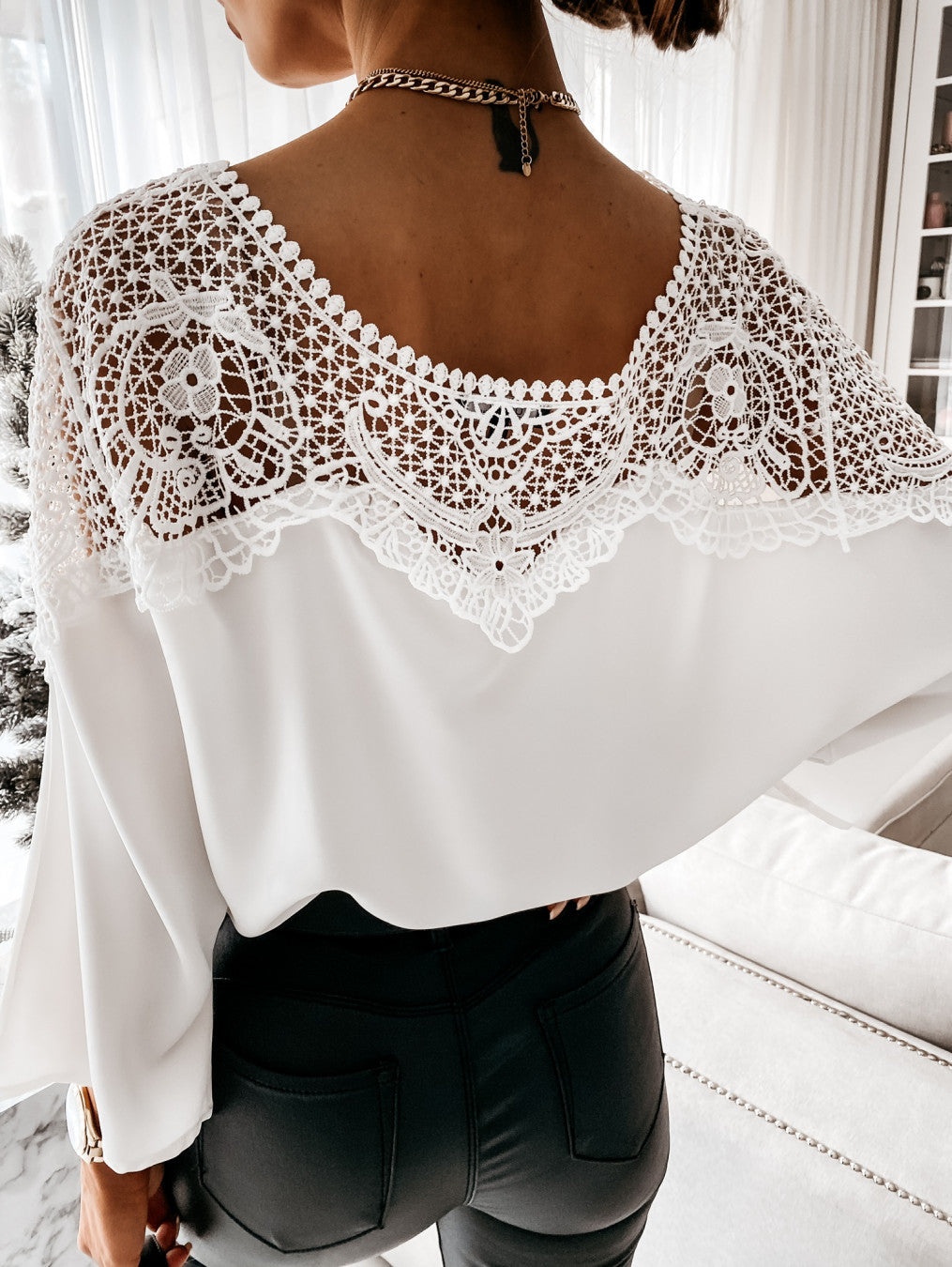 Blouse Boho White Fluid