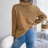 Camel Boho Knit Sweater with Collar