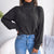 Black Boho Turtleneck Sweater