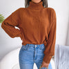 Brown Boho Turtleneck Sweater