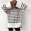 Oversized Boho Striped Turtleneck Sweater one size