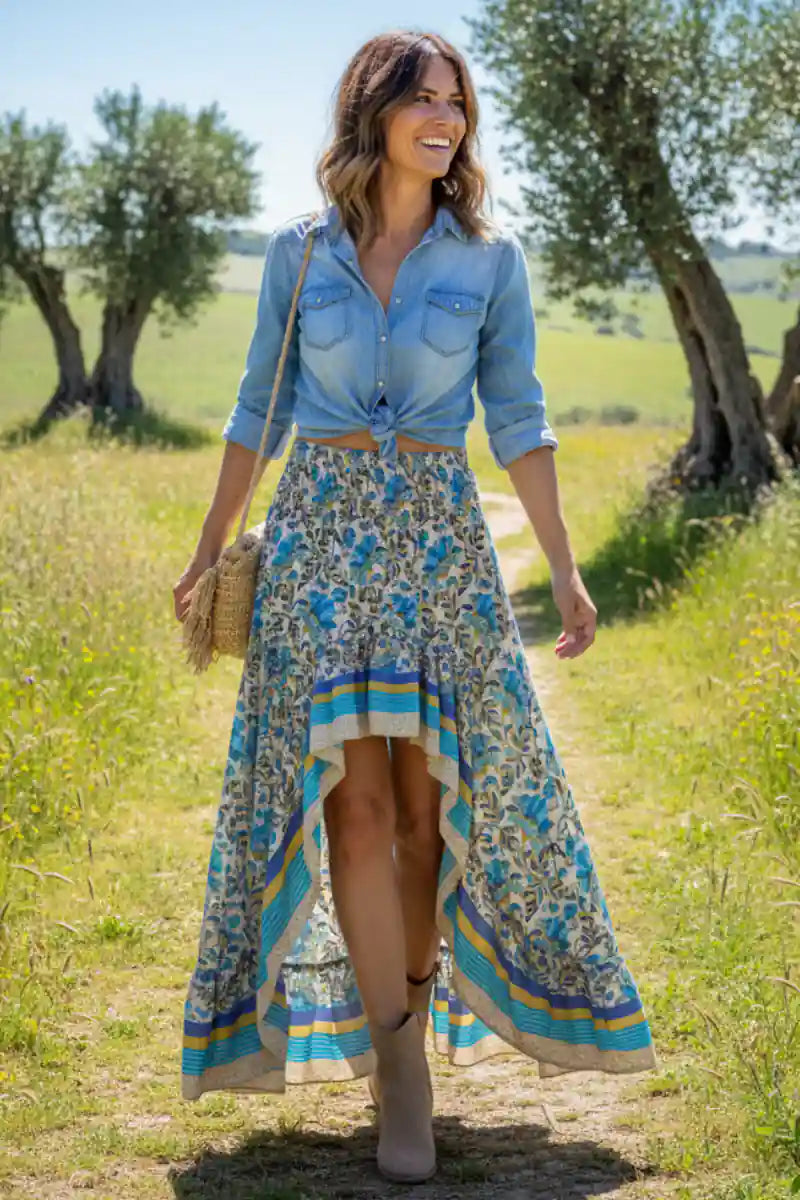 Asymmetrical Gypsy Long Skirt