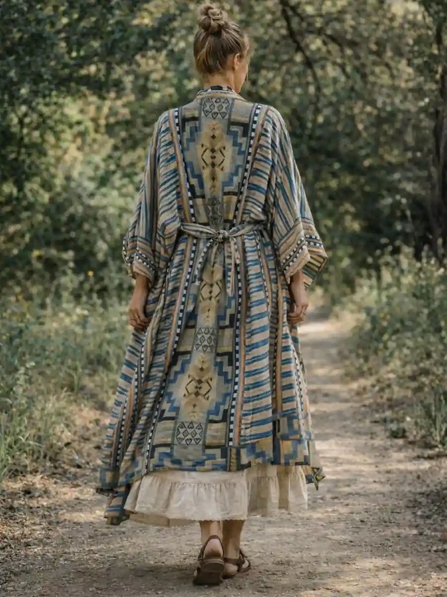 Aztec Print Boho Kimono
