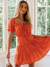 Boho Mini Orange Ruffle Dress