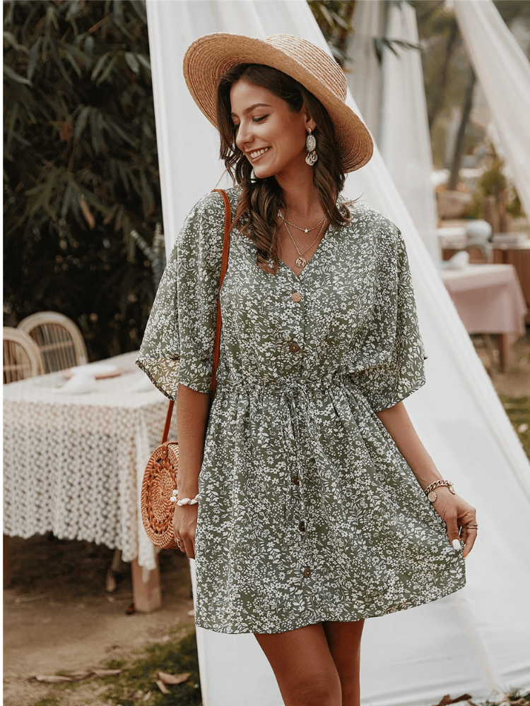 Floral Pastoeal Boho Dress