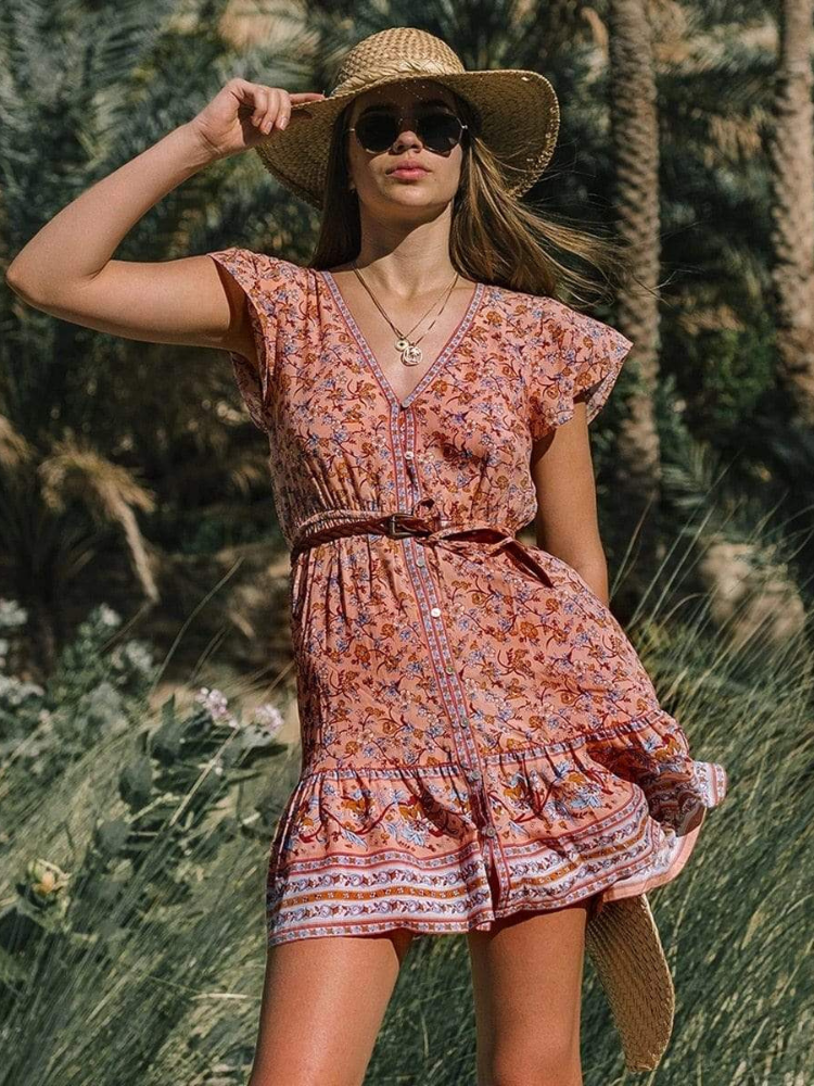 Orange Boho Chic Dress