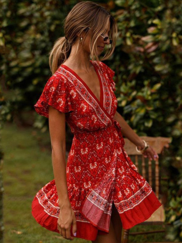 Red Boho-Style Dress