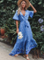 Long Hippie Chic Dress in Blue