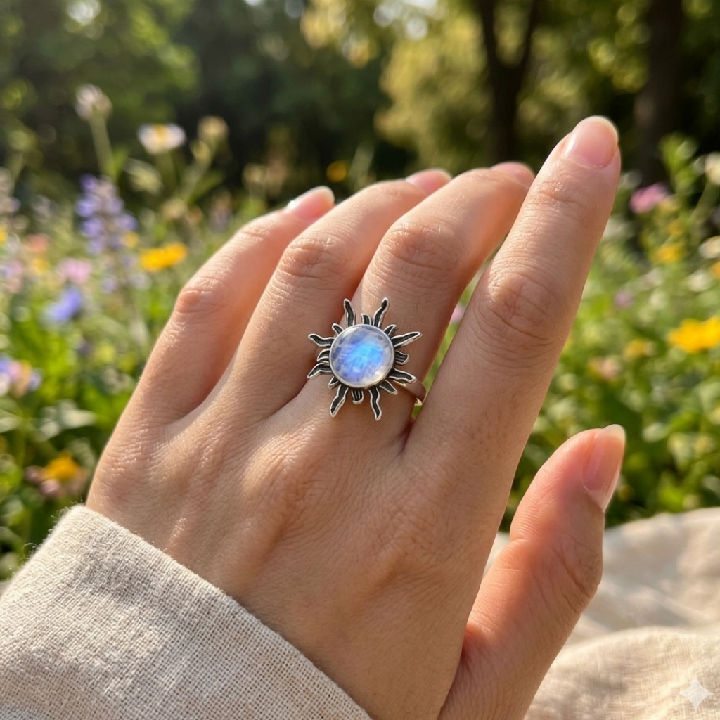 925 Sterling Silver Moonstone Ring