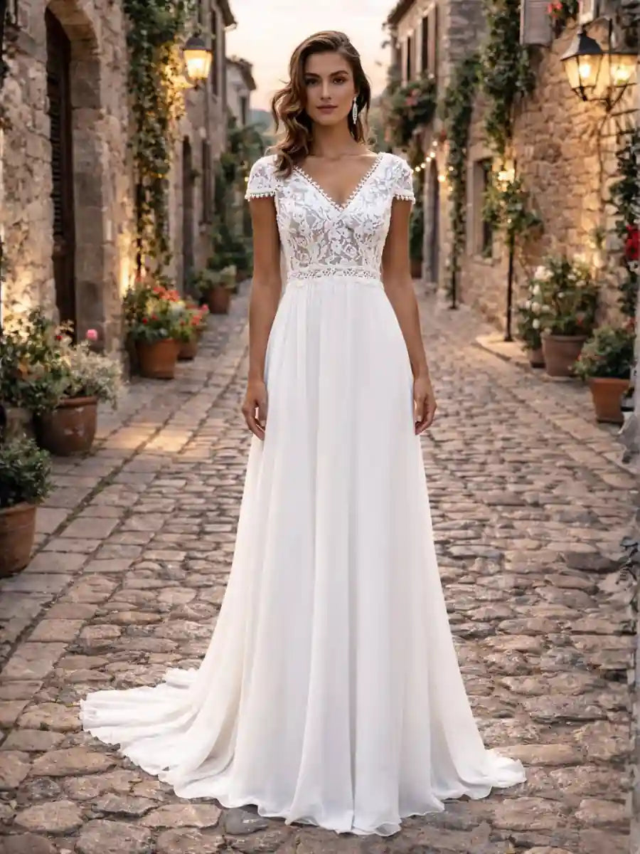 Backless Boho Bridal Dress