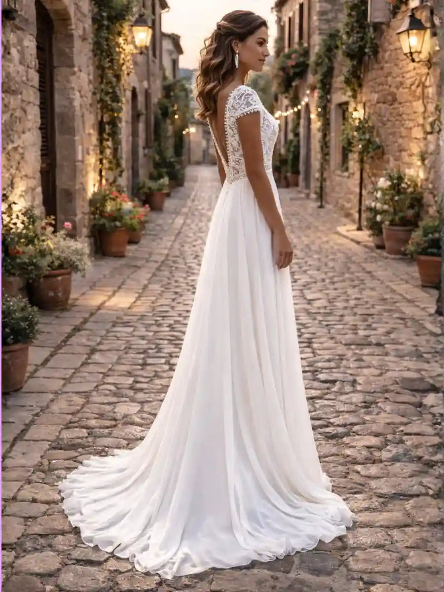 Backless Boho Bridal Dress
