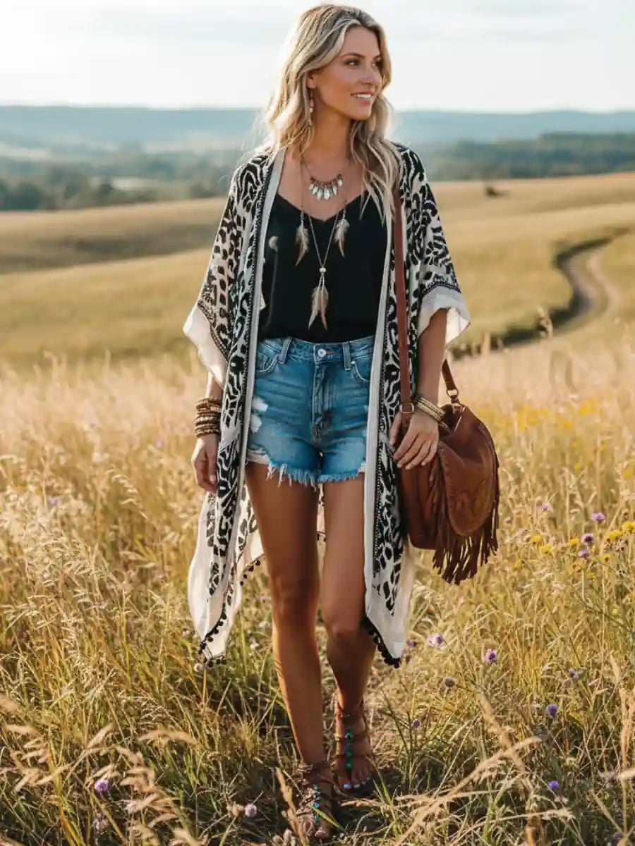 Beach Cover Up Kimono Woman