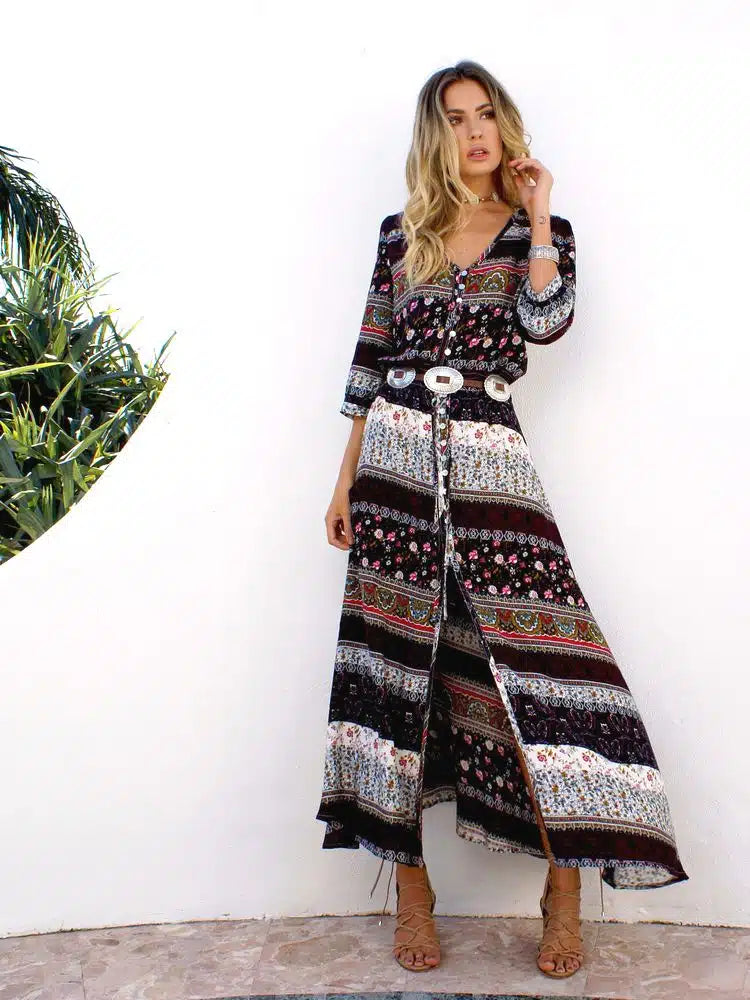 Beach Maxi Dress With Sleeves