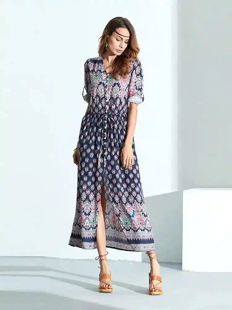 Beach Maxi Dress With Sleeves | Boho Mood Bobo Mood Beach Maxi Dress With Sleeves | Boho Mood Bobo Mood