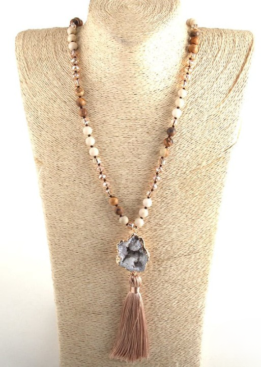 Beaded Boho Necklaces - Natural Stone