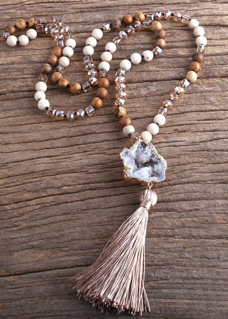 Beaded Boho Necklaces - Natural Stone