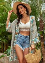Beautiful Blue Floral Summer Kimono