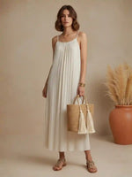 Beige Boho Maxi Dress