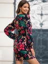 Black Mini Dress with Floral Print