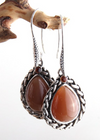 Black Silver Boho Dangle Earrings