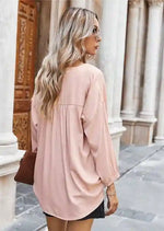 Blouse Boho Pink Cardigan buttoned