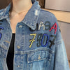 Boho Jacket Denim Cartoon