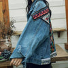 Boho Jacket Denim Aztec Pattern