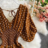 Boho Romper Wide Leg V-neck with Dots