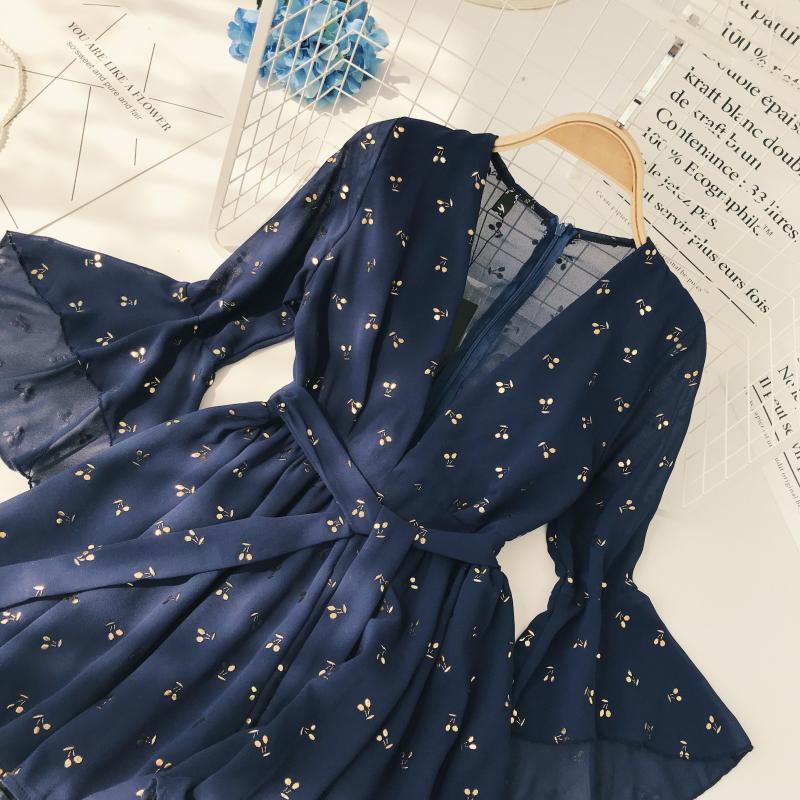 Boho Romper Short Suit Vintage Cherry