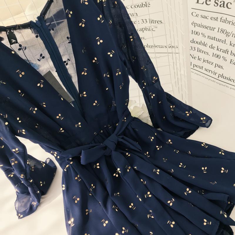 Boho Romper Short Suit Vintage Cherry