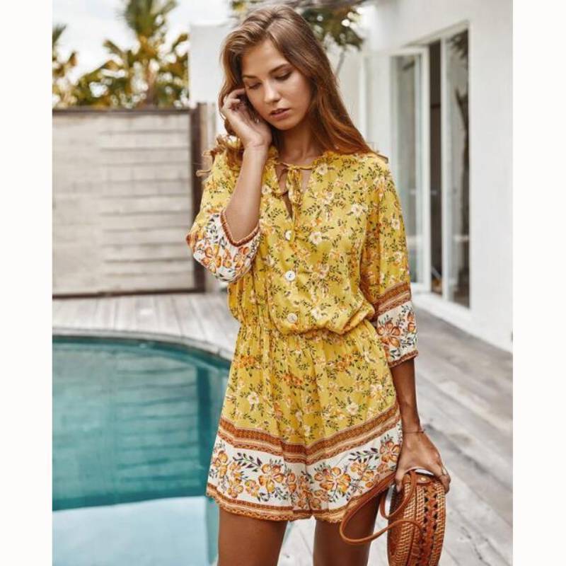 Boho Romper Short Jumper with pattern