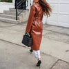 Boho Leather Coat With Belt