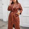 Boho Leather Coat With Belt