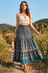Bohemian Floral Print Maxi Skirt