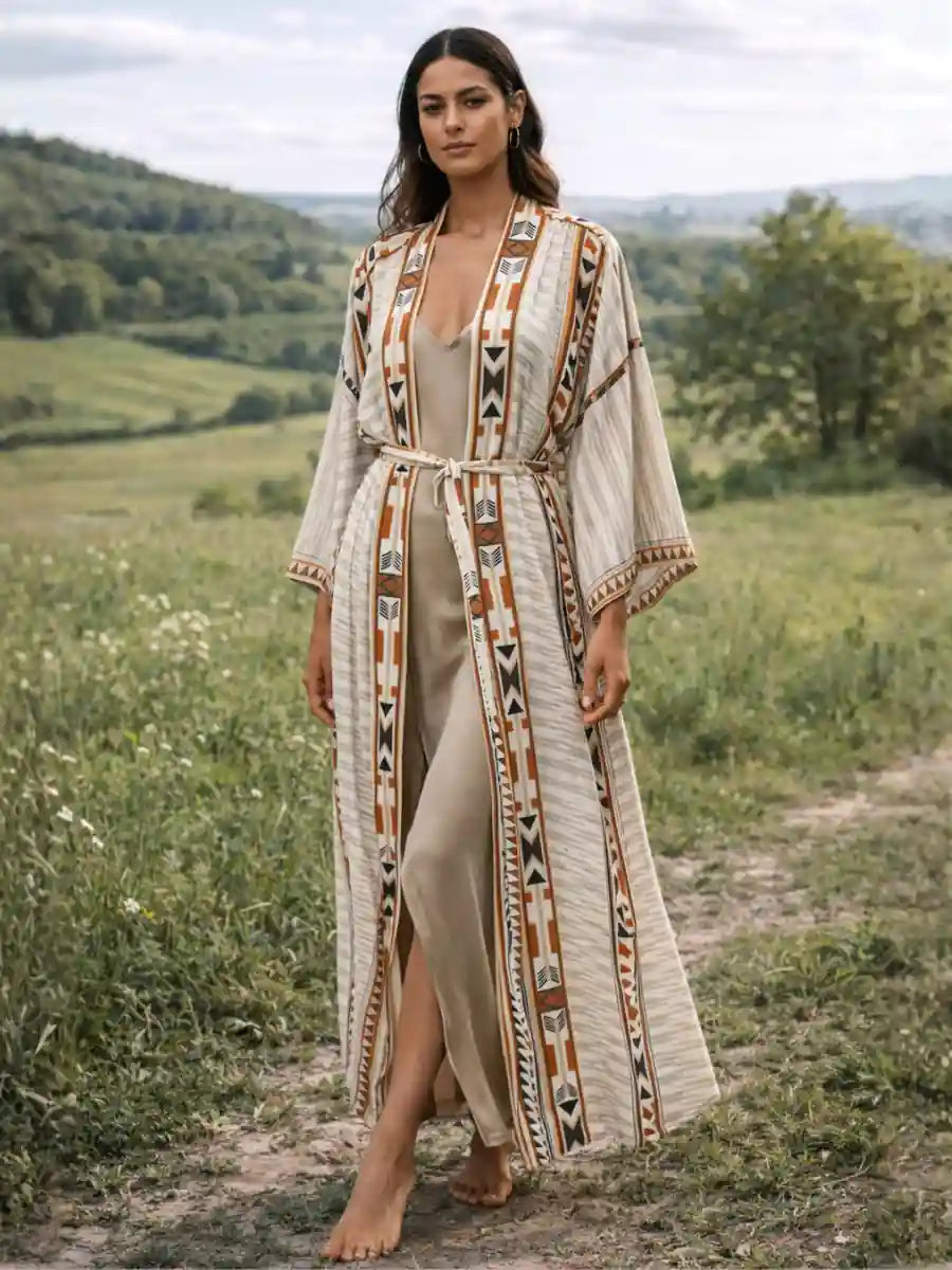 Bohemian Geometric Kimono