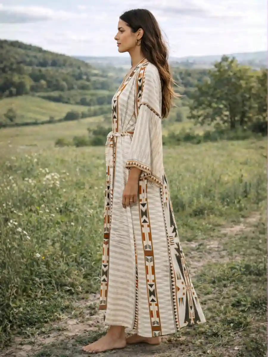 Bohemian Geometric Kimono