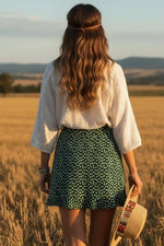 Bohemian High Waisted Floral Mini Skirt