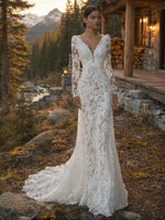 Bohemian Lace Mermaid Wedding Dress