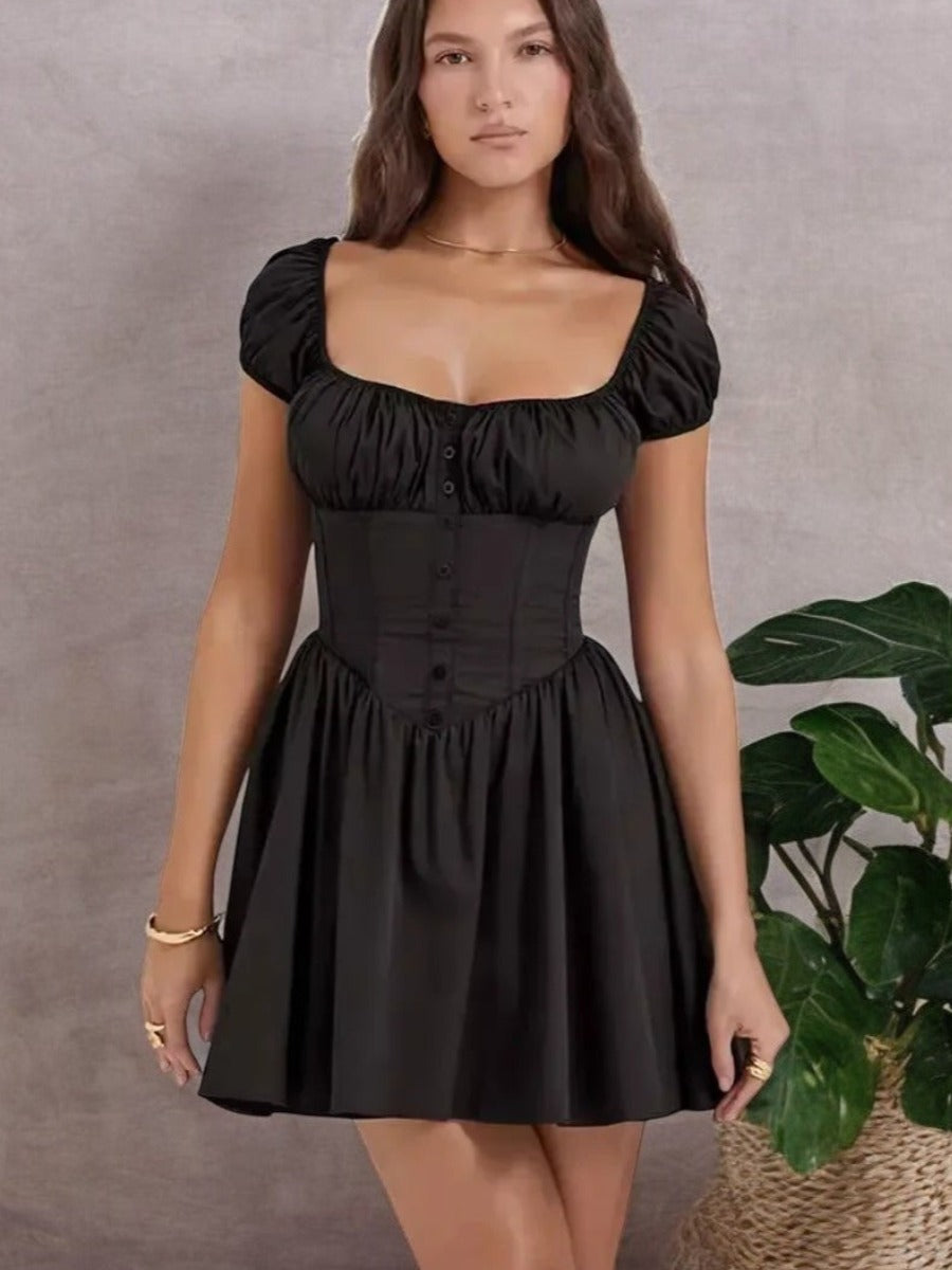 Bohemian Mini Black Dress