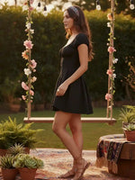 Bohemian Mini Black Dress