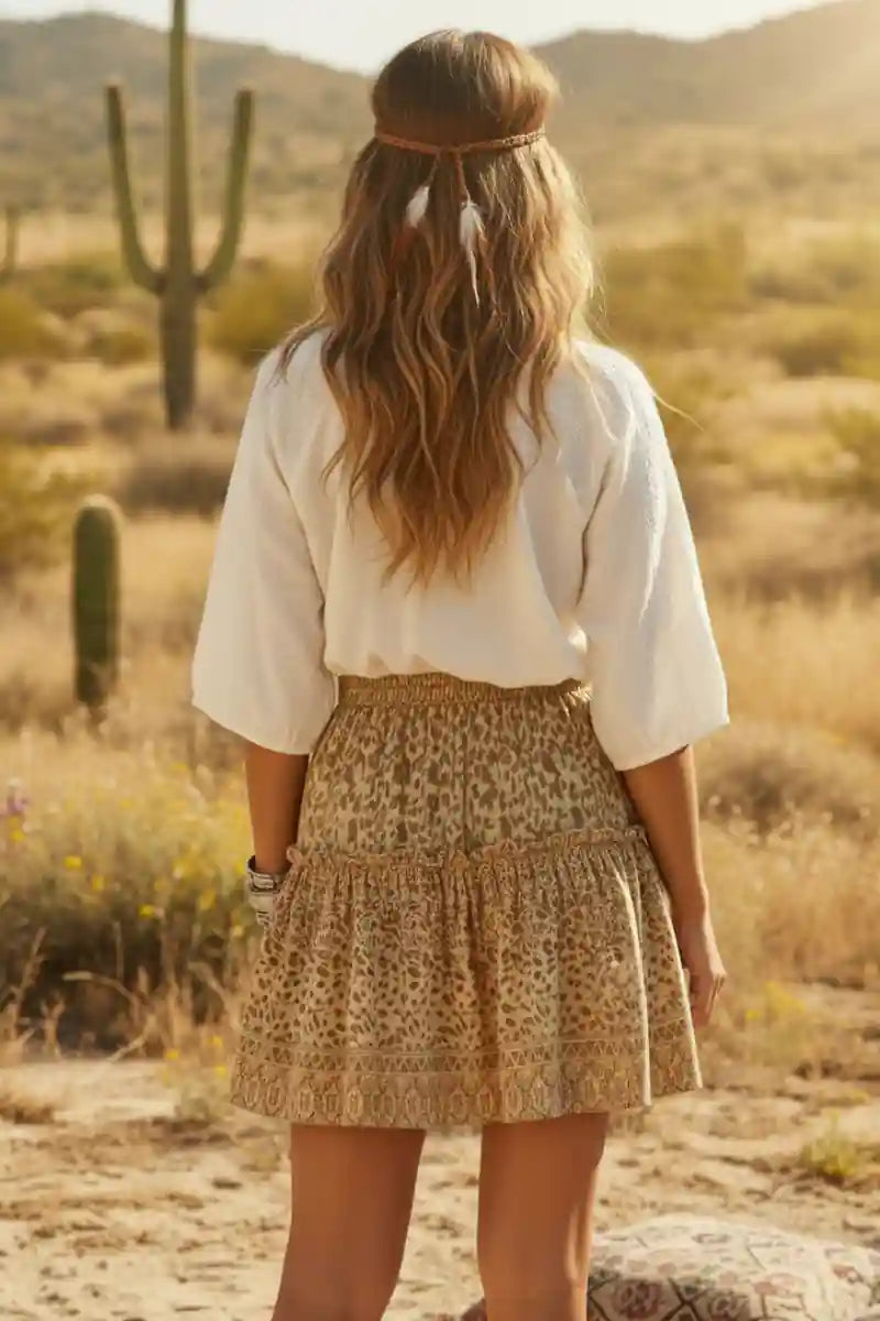 Bohemian Mini Skirt with Tassel